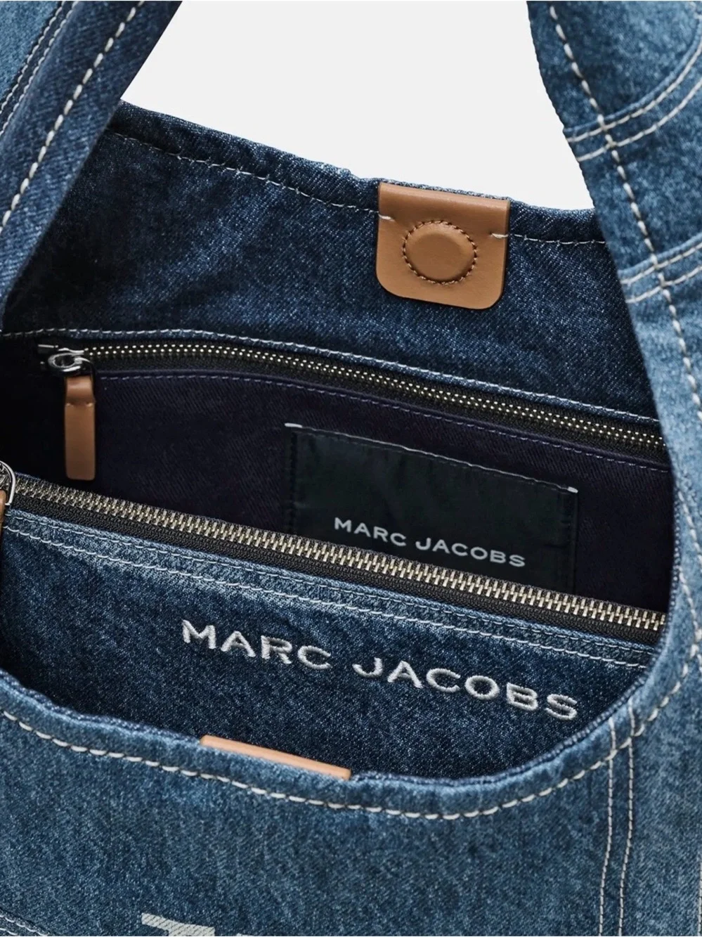 Marc Jacobs Denim Patchwork Sack Bag in Blue